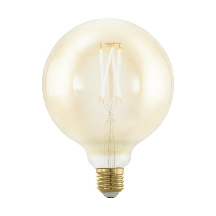 Диммируемая светодиодная лампа филаментная G125 E27 4W 320Lm 1700K желтого цвета