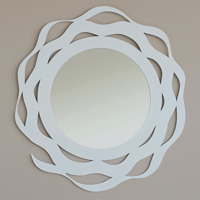 Настенное зеркало Splash белого цвета - купить Настенные зеркала по цене 19500.0
