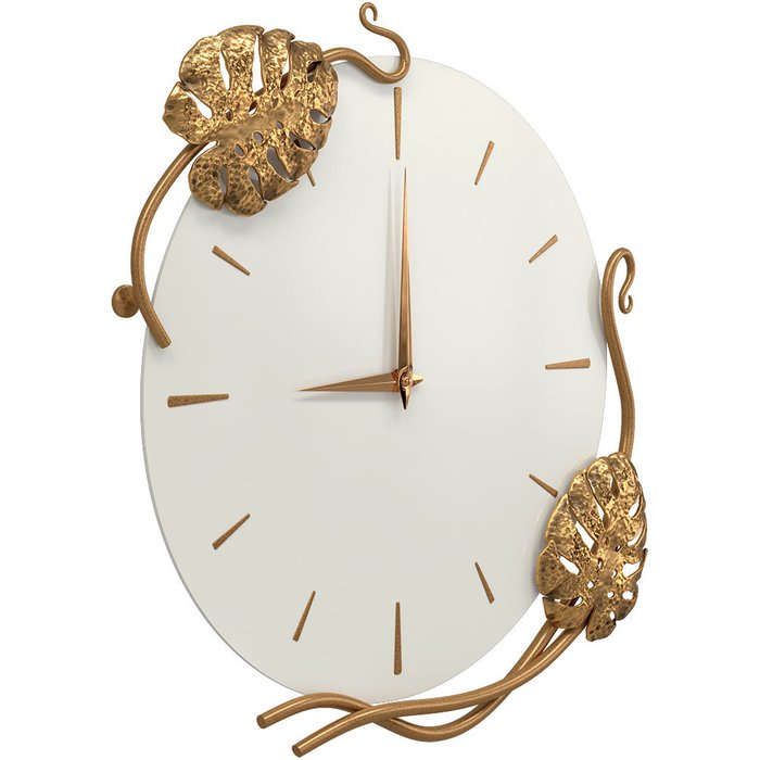 Настенные часы Monstera Deliciosa белого цвета - купить Часы по цене 15311.0