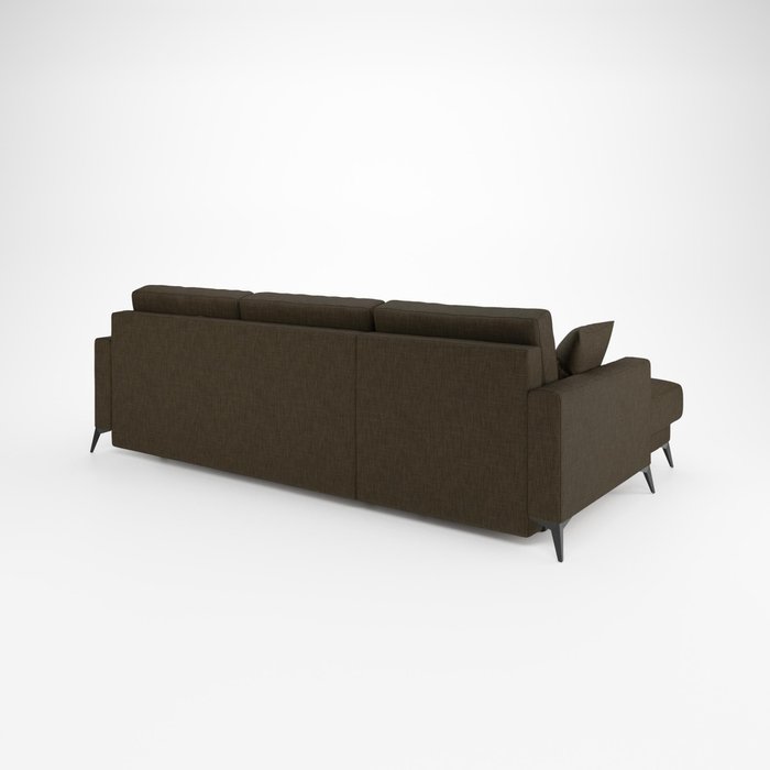 Угловой диван-кровать Наоми темно-коричневого цвета левый - лучшие Угловые диваны в INMYROOM
