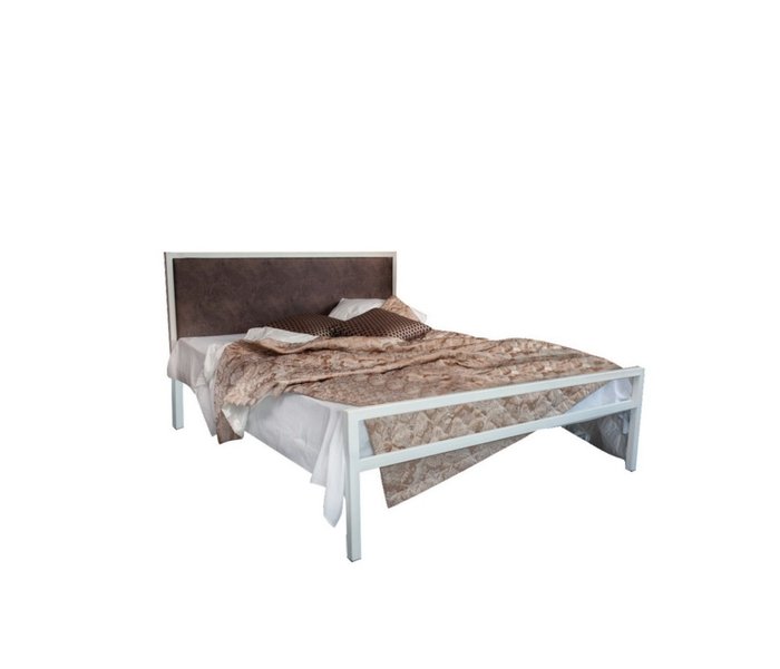 Кровать Лоренцо 120х200 белого цвета с коричневой вставкой - купить Кровати для спальни по цене 23990.0
