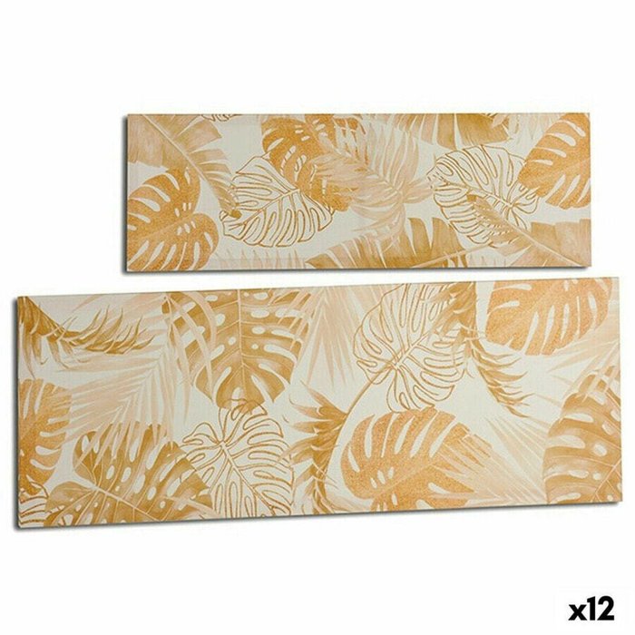 Полотно Лист растения Позолоченный 90 x 30 x 1,5 cm (12 штук) Полотно Лист растения Позолоченный 90 x 30 x 1,5 cm (12 штук)