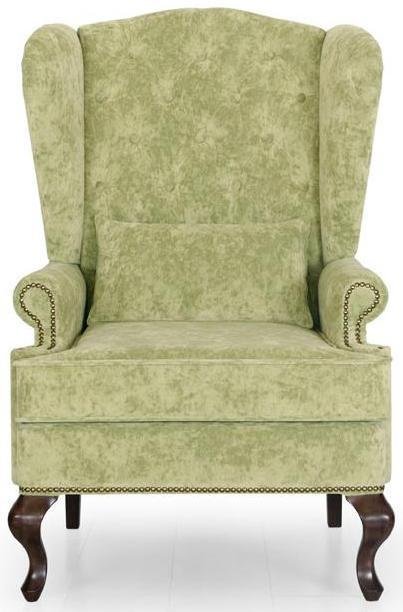 Кресло каминное Largo с ушками дизайн 5 зеленого цвета - купить Интерьерные кресла по цене 49450.0