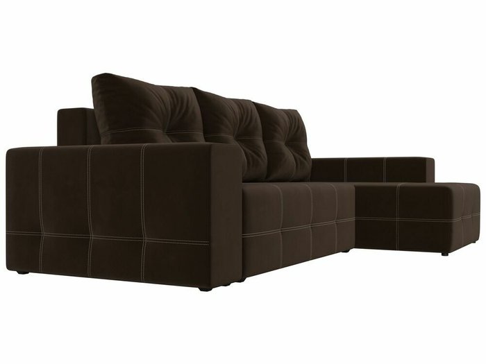 Угловой диван-кровать Перри коричневого цвета правый угол - лучшие Угловые диваны в INMYROOM