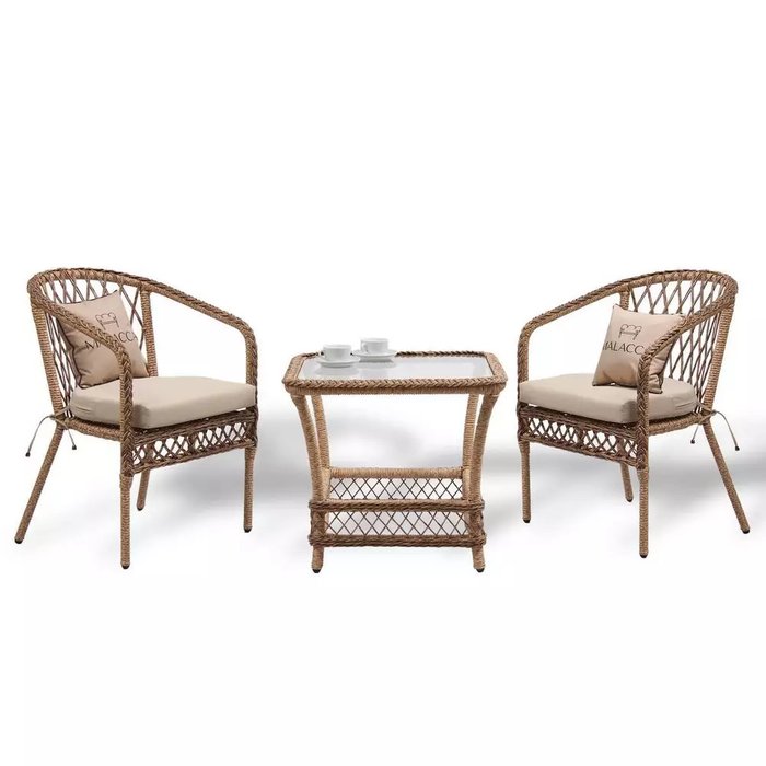 Набор мебели Сицилия бежево-коричневого цвета - купить Комплекты для сада и дачи по цене 87100 Набор мебели Сицилия бежево-коричневого цвета - купить Комплекты для сада и дачи по цене 87100