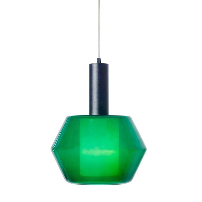 Подвесной светильник Stone с плафоном из стекла зеленого цвета - лучшие Подвесные светильники в INMYROOM