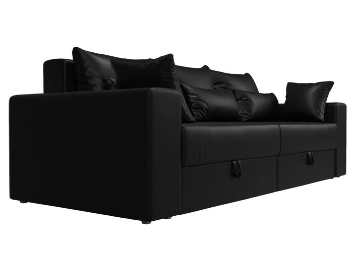 Прямой диван-кровать Мэдисон черного цвета (экокожа) - лучшие Прямые диваны в INMYROOM