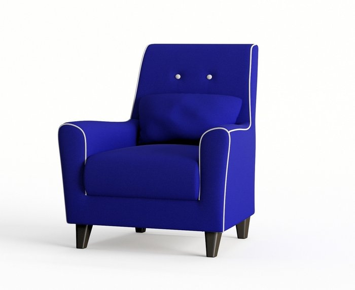 Кресло Мерлин в обивке из велюра синего цвета