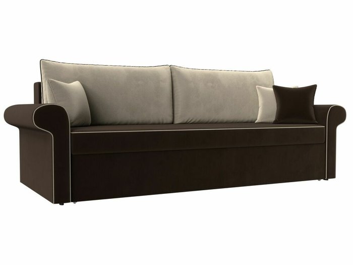 Прямой диван-кровать Милфорд бежево-коричневого цвета