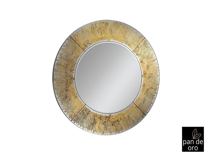 Настенно зеркало круглое Aurora золотого цвета
