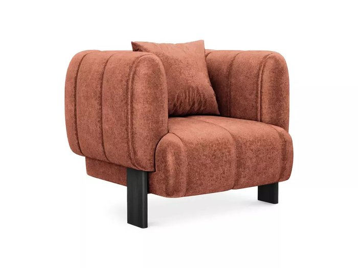 Кресло Cassis красного цвета с черными ножками