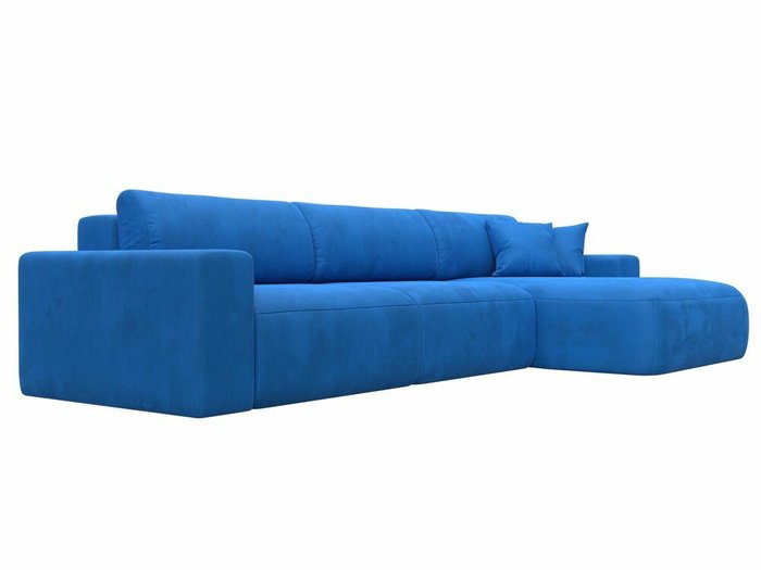 Угловой диван-кровать Лига 036 Классик Лонг темно-голубого цвета правый угол - лучшие Угловые диваны в INMYROOM
