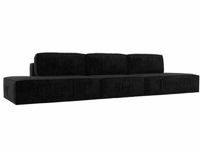 Прямой диван-кровать Прага лофт лонг черного цвета 