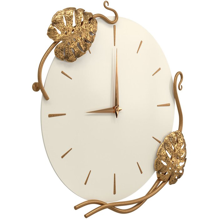 Настенные часы Monstera Deliciosa светло-бежевого цвета - купить Часы по цене 15311.0