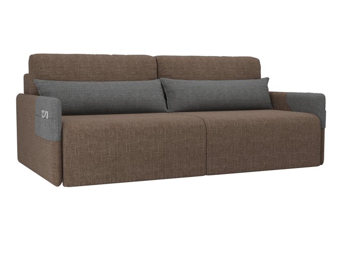Прямой диван-кровать Армада коричневого цвета