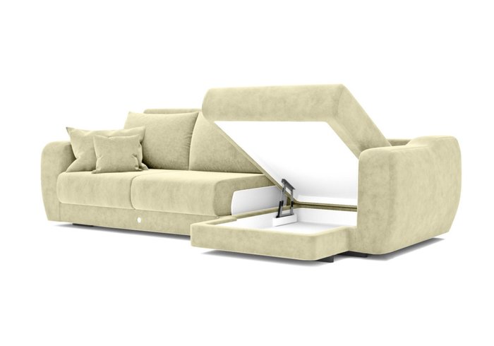 Угловой диван-кровать светло-бежевого цвета - купить Угловые диваны по цене 270000.0