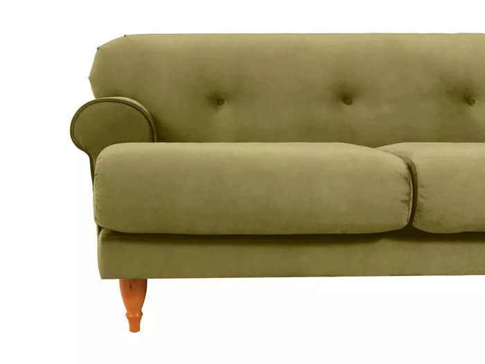 Диван Italia светло-зеленого цвета с бежевыми ножками - лучшие Прямые диваны в INMYROOM