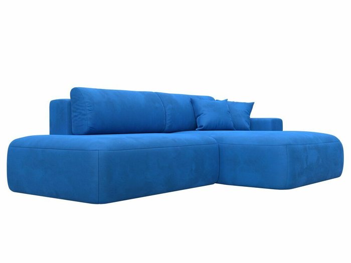 Угловой диван-кровать Лига 036 Модерн темно-голубого цвета правый угол - лучшие Угловые диваны в INMYROOM