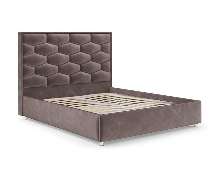 Кровать Рица 160х190 серо-коричневого цвета с подъемным механизмом (вельвет) - лучшие Кровати для спальни в INMYROOM