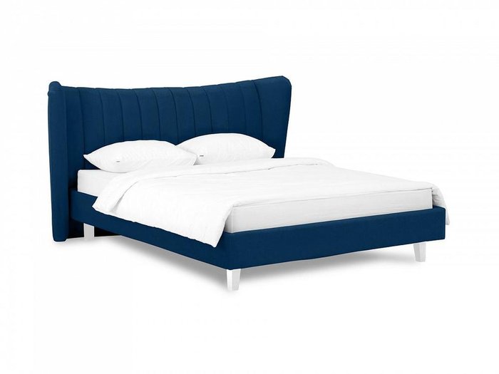 Кровать Queen Agata L 160х200 темно-синего цвета - купить Кровати для спальни по цене 50880.0