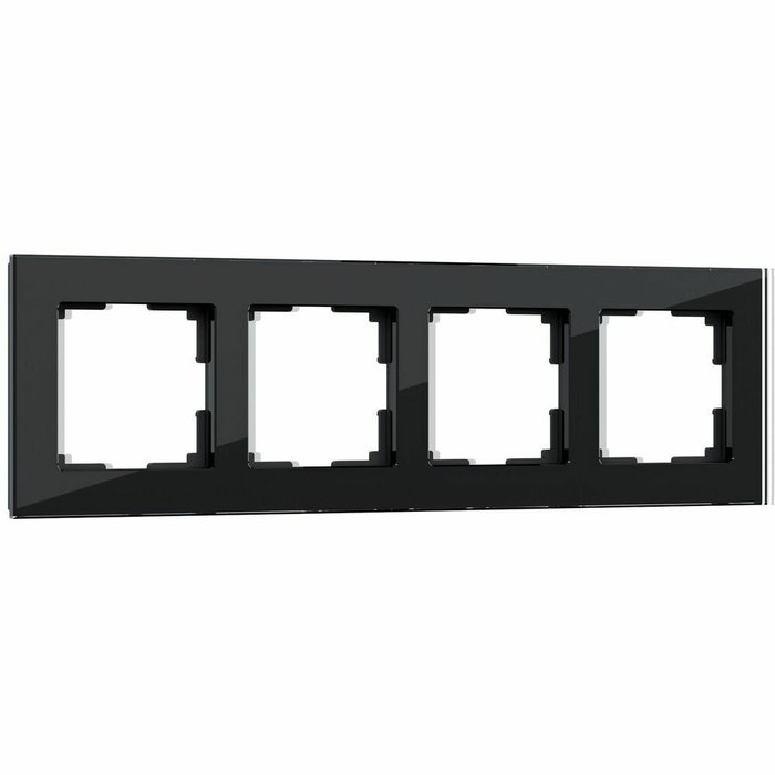 Рамка из стекла на 4 поста Favorit черный W0041108 Рамка из стекла на 4 поста Favorit черный W0041108