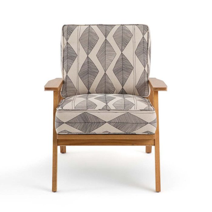 Кресло в винтажном стиле с берберским принтом Batik бежевого цвета - купить Интерьерные кресла по цене 27541.0
