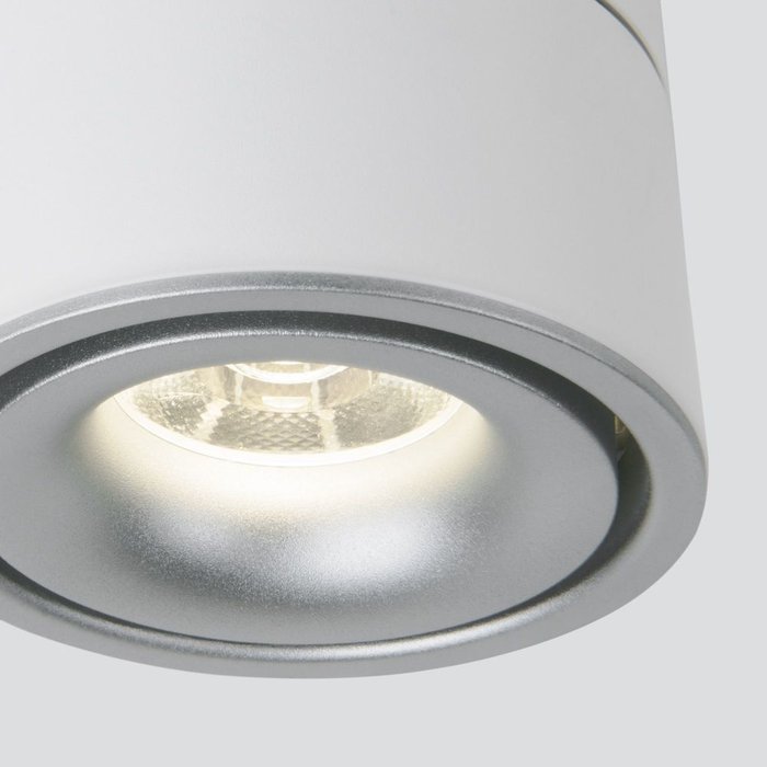 Накладной потолочный светодиодный светильник DLR031 15W 4200K 3100 белый матовый/серебро Klips - лучшие Накладные споты в INMYROOM