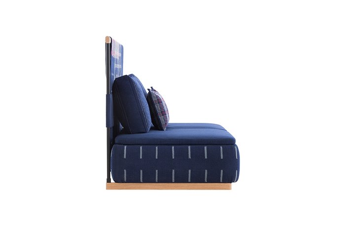 Большой модуль со спинкой Lan Indigo синего цвета - лучшие Прямые диваны в INMYROOM