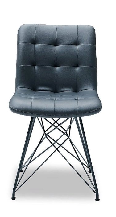 Стул в обивке из экокожи темно-серого цвета - купить Обеденные стулья по цене 13600.0
