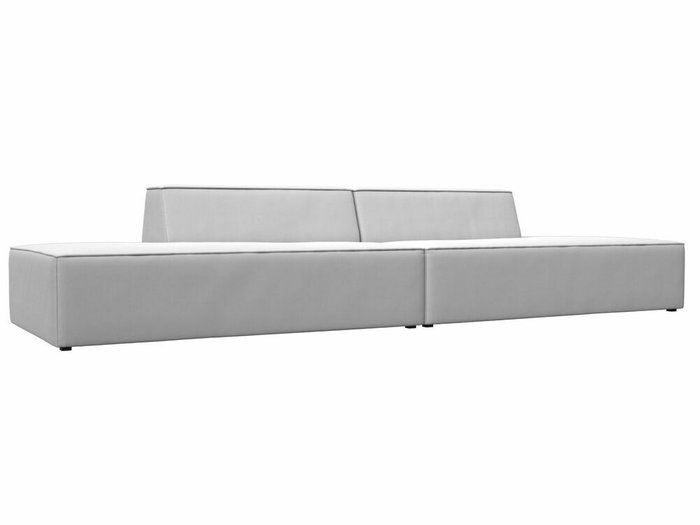 Прямой модульный диван Монс Лофт белого цвета (экокожа)