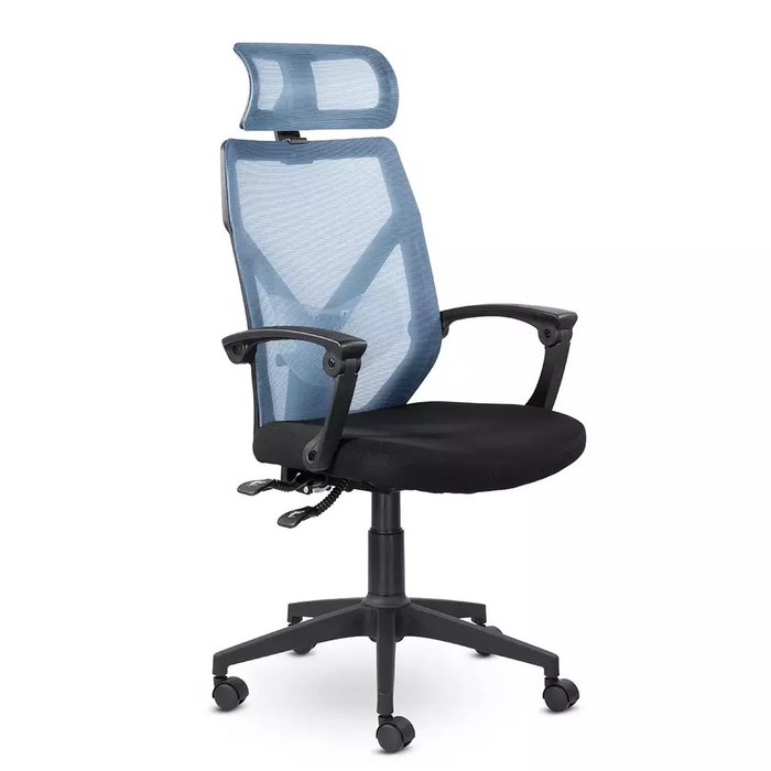 Кресло Астон М-711 черно-голубого цвета Кресло Астон М-711 черно-голубого цвета