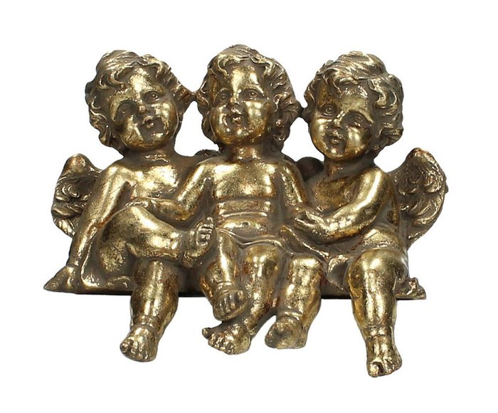 Декоративная статуэтка Три ангела золотого цвета