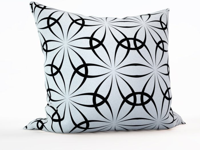 Декоративная подушка: Черно-белые цветы