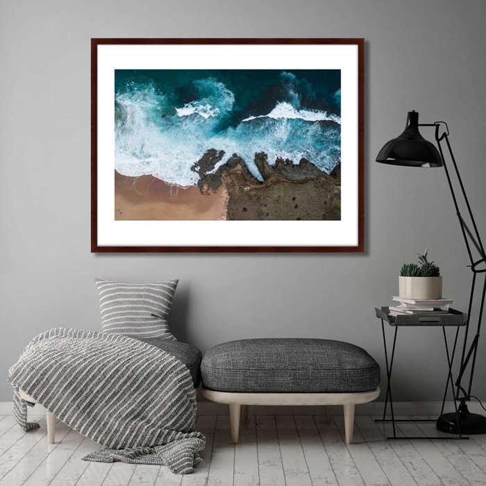 Картина Beach ocean waves coast rocks - лучшие Картины в INMYROOM