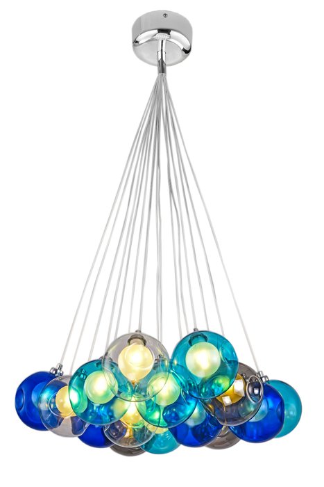 Подвесная люстра Bocci blue с разноцветными плафонами  - купить Подвесные люстры по цене 32500.0