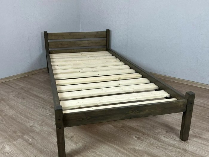Кровать односпальная Классика сосновая 90х200 цвета венге - лучшие Кровати для спальни в INMYROOM