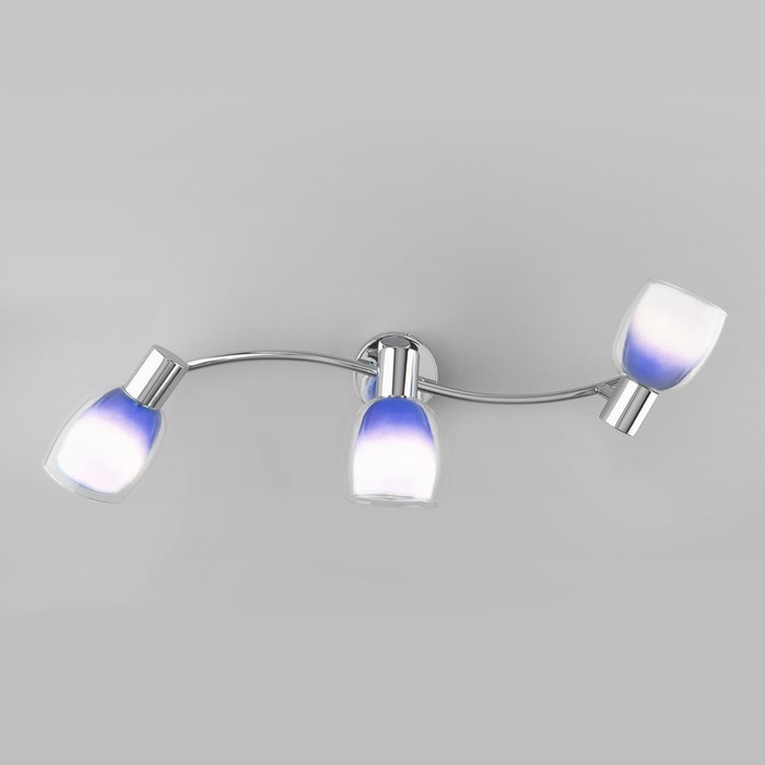 Настенный светильник со стеклянными плафонами 20119/3 синий - купить Накладные споты по цене 1260.0