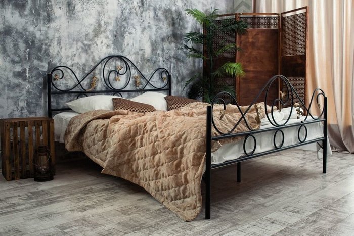Кованая кровать Венеция 1.4 с двумя спинками 140х200 - купить Кровати для спальни по цене 28990.0