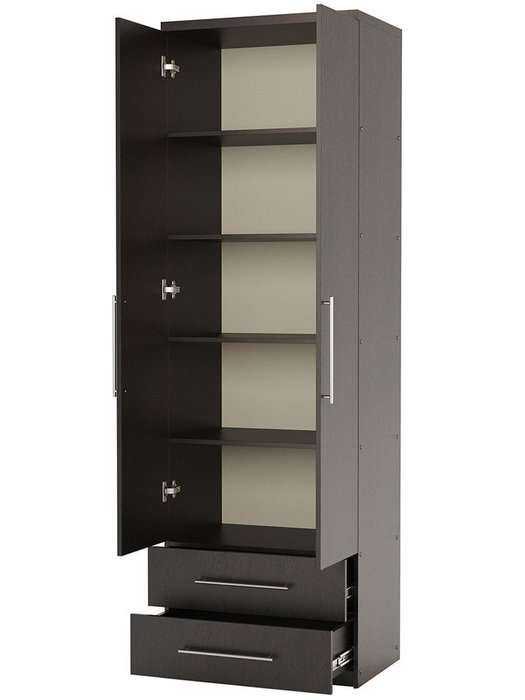 Шкаф с полками и ящиками Мелодия МПЯ-21 80 цвета венге - купить Шкафы распашные по цене 22990