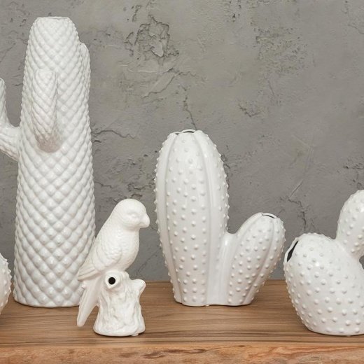 Статуэтка декоративная Кактус белого цвета - купить Фигуры и статуэтки по цене 2700.0