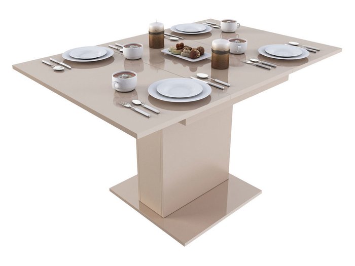 Стол обеденный раскладной Turin-4 бежевого цвета - купить Обеденные столы по цене 17600.0