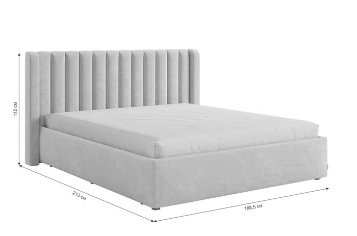 Кровать с подъемным механизмом Ева 160х200 светло-серого цвета - купить Кровати для спальни по цене 34980.0
