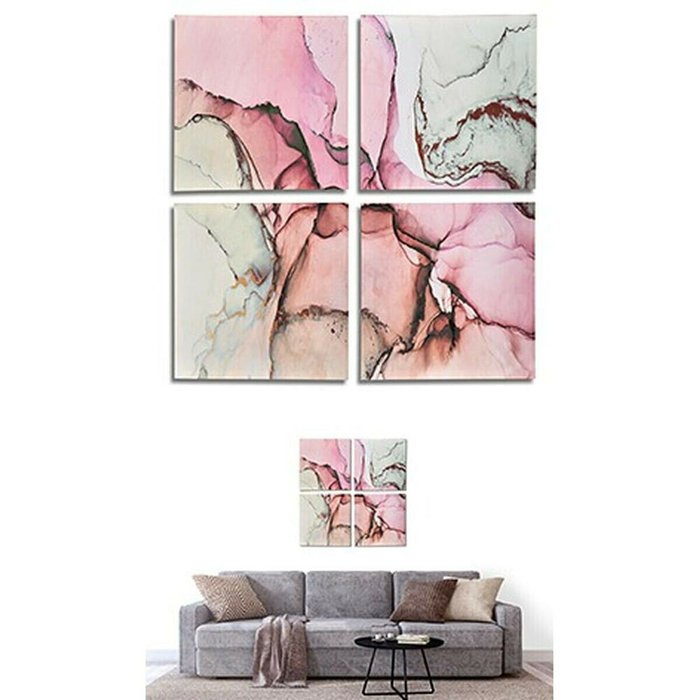 Полотно Розовый Мрамор 35 x 7 x 35 cm (6 штук) - купить Картины по цене 11372.0