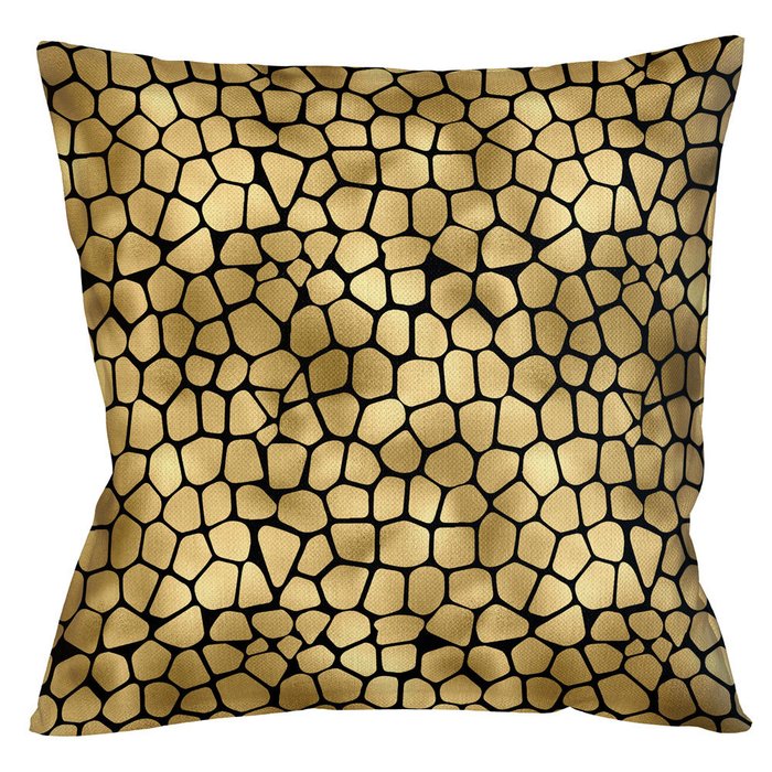 Интерьерная подушка Сафари черно-золотого цвета