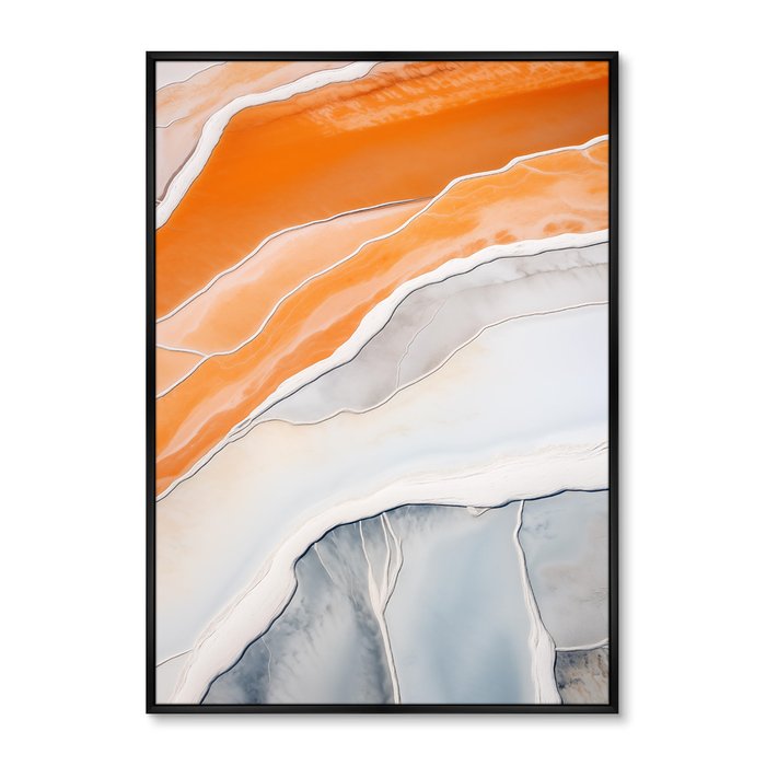 Репродукция картины Salt lakes, grey and orange, No 2, 2024г.
