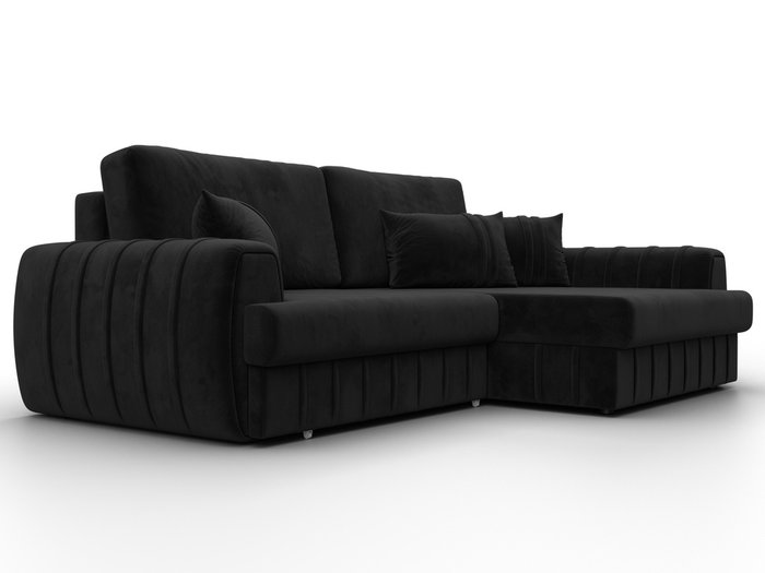 Угловой диван-кровать Лига-057 черного цвета правый - лучшие Угловые диваны в INMYROOM Угловой диван-кровать Лига-057 черного цвета правый - лучшие Угловые диваны в INMYROOM