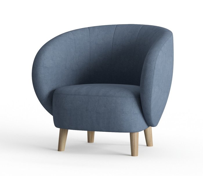 Кресло Чарльз в обивке из велюра темно-синего цвета