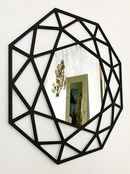Зеркало Black Tissue черного цвета - лучшие Настенные зеркала в INMYROOM