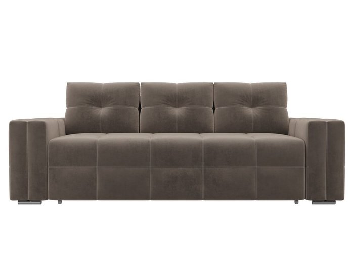 Прямой диван-кровать Леос коричневого цвета - купить Прямые диваны по цене 38490.0