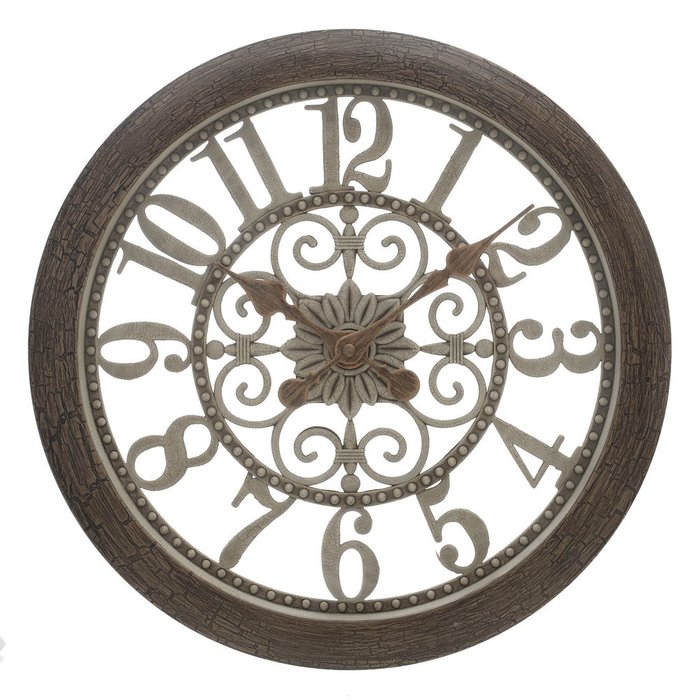 Часы настенные М круглые коричнево-серого цвета